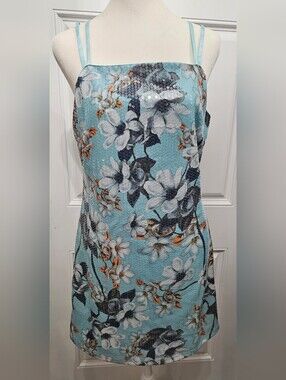 NWT Venus Floral Sequin Mini Dress Size Small Blue Cocktail Party Dress